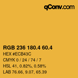 カラーコード: RGB 236 180.4 60.4 | qconv.com