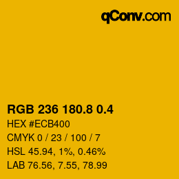 カラーコード: RGB 236 180.8 0.4 | qconv.com