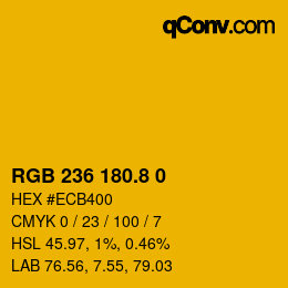 カラーコード: RGB 236 180.8 0 | qconv.com