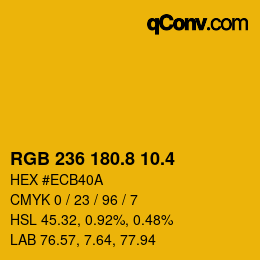 カラーコード: RGB 236 180.8 10.4 | qconv.com