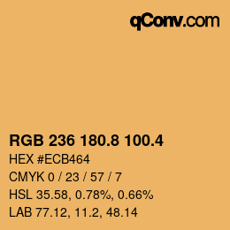 カラーコード: RGB 236 180.8 100.4 | qconv.com