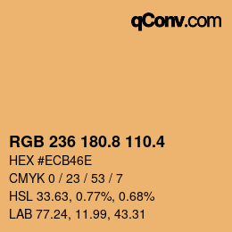 カラーコード: RGB 236 180.8 110.4 | qconv.com