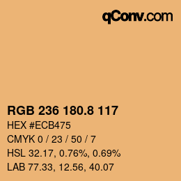Color code: RGB 236 180.8 117 | qconv.com