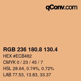 カラーコード: RGB 236 180.8 130.4 | qconv.com