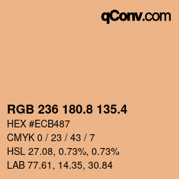 カラーコード: RGB 236 180.8 135.4 | qconv.com