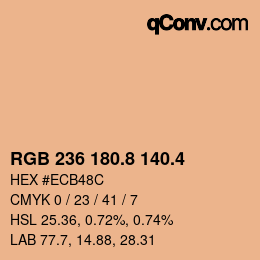 カラーコード: RGB 236 180.8 140.4 | qconv.com