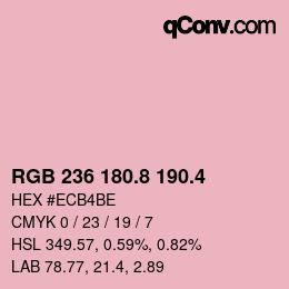 カラーコード: RGB 236 180.8 190.4 | qconv.com
