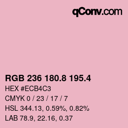 カラーコード: RGB 236 180.8 195.4 | qconv.com