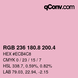 カラーコード: RGB 236 180.8 200.4 | qconv.com