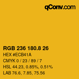 Color code: RGB 236 180.8 26 | qconv.com