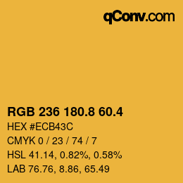 カラーコード: RGB 236 180.8 60.4 | qconv.com