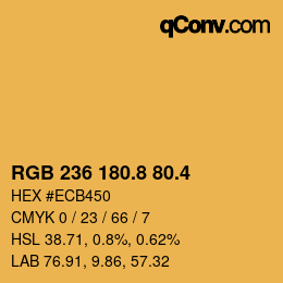 カラーコード: RGB 236 180.8 80.4 | qconv.com