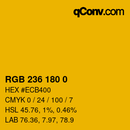 Código de color: RGB 236 180 0 | qconv.com