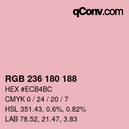 Color code: RGB 236 180 188 | qconv.com