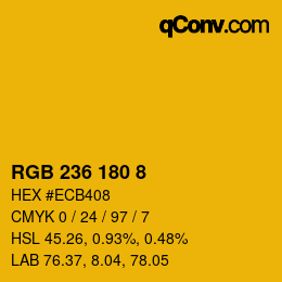 Color code: RGB 236 180 8 | qconv.com
