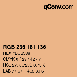 Color code: RGB 236 181 136 | qconv.com