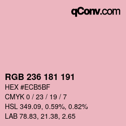 カラーコード: RGB 236 181 191 | qconv.com