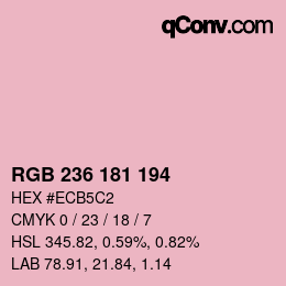 Color code: RGB 236 181 194 | qconv.com