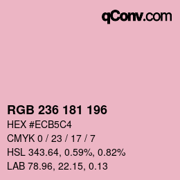 Color code: RGB 236 181 196 | qconv.com