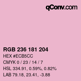 Color code: RGB 236 181 204 | qconv.com