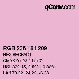 Color code: RGB 236 181 209 | qconv.com