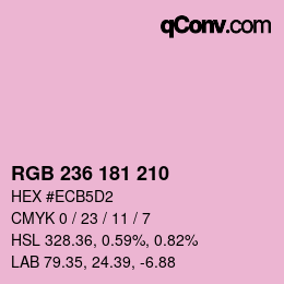 Color code: RGB 236 181 210 | qconv.com