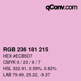 Color code: RGB 236 181 215 | qconv.com