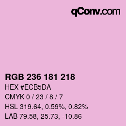 Color code: RGB 236 181 218 | qconv.com