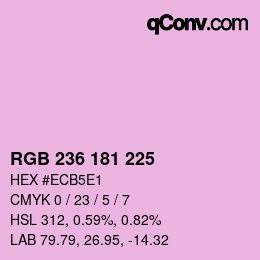 Color code: RGB 236 181 225 | qconv.com