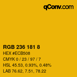 カラーコード: RGB 236 181 8 | qconv.com