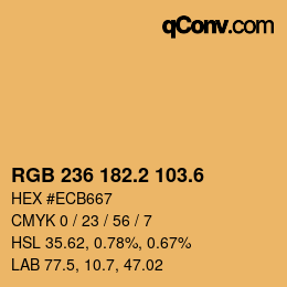 カラーコード: RGB 236 182.2 103.6 | qconv.com