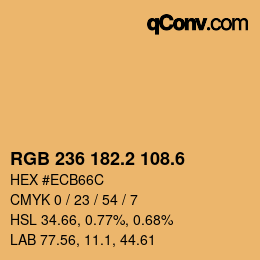 カラーコード: RGB 236 182.2 108.6 | qconv.com