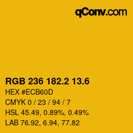 カラーコード: RGB 236 182.2 13.6 | qconv.com