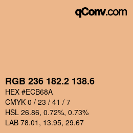 カラーコード: RGB 236 182.2 138.6 | qconv.com