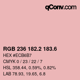 カラーコード: RGB 236 182.2 183.6 | qconv.com