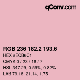 カラーコード: RGB 236 182.2 193.6 | qconv.com