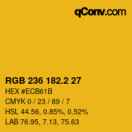 カラーコード: RGB 236 182.2 27 | qconv.com