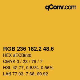 カラーコード: RGB 236 182.2 48.6 | qconv.com