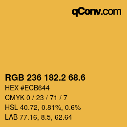カラーコード: RGB 236 182.2 68.6 | qconv.com