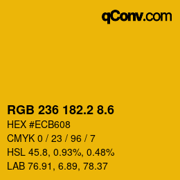 カラーコード: RGB 236 182.2 8.6 | qconv.com