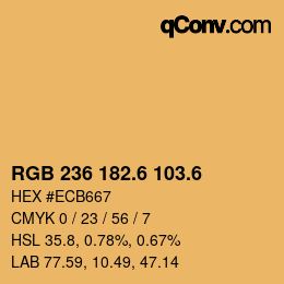 カラーコード: RGB 236 182.6 103.6 | qconv.com