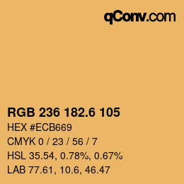 カラーコード: RGB 236 182.6 105 | qconv.com