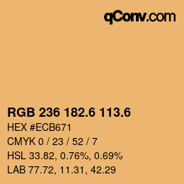 カラーコード: RGB 236 182.6 113.6 | qconv.com