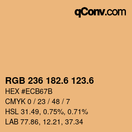 カラーコード: RGB 236 182.6 123.6 | qconv.com