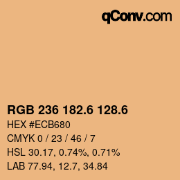カラーコード: RGB 236 182.6 128.6 | qconv.com