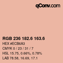 カラーコード: RGB 236 182.6 163.6 | qconv.com