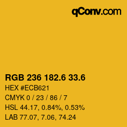 カラーコード: RGB 236 182.6 33.6 | qconv.com