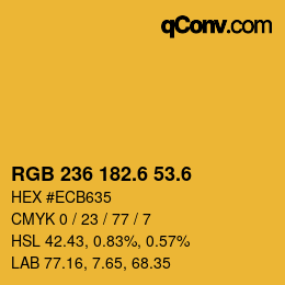 カラーコード: RGB 236 182.6 53.6 | qconv.com
