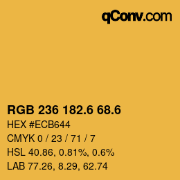 カラーコード: RGB 236 182.6 68.6 | qconv.com
