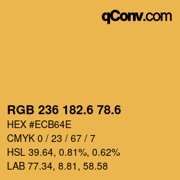 カラーコード: RGB 236 182.6 78.6 | qconv.com